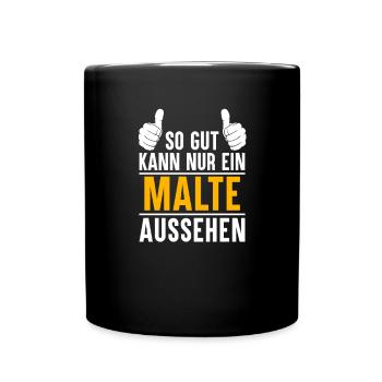 Malte Vorname Name Geschenk - Tasse einfarbig - Schwarz - Vorne