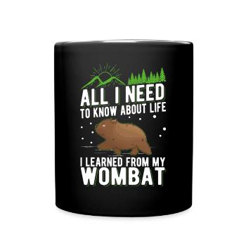 Australischer Wombat - Tasse einfarbig - Schwarz - Vorne