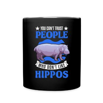 Hippo Lover Hippo Hippo Hippo - Full Colour Mug - black - Front