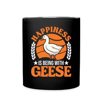 Geese Luck Goose lovers Goose breeders - Full Colour Mug - black - Front