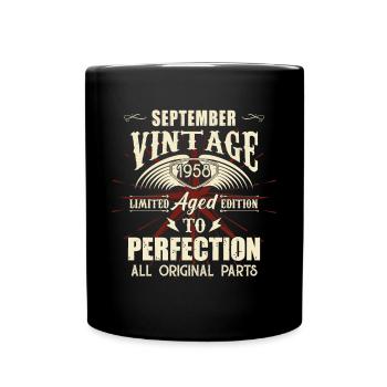 Retro Legenden Geburtstag Geschenk September 1958 - Tasse einfarbig - Schwarz - Vorne
