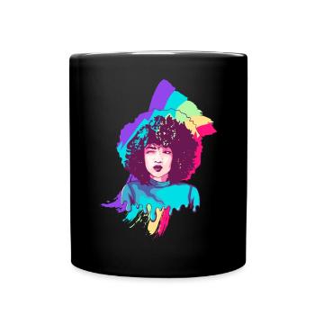 Afro Girl Gay Pride Black Story Melanin - Full Colour Mug - black - Front