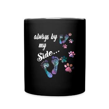 Toujours à mes côtés Pattes de chien - dictons de chien - Mug uni - noir - Devant