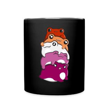 Lesben- und Schwulenstolz Froschhaufen Lesben- und - Tasse einfarbig - Schwarz - Vorne