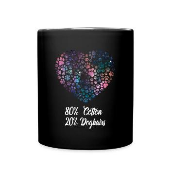 Coton Poils de chien Pattes Coeur - Dictons de chien - Mug uni - noir - Devant