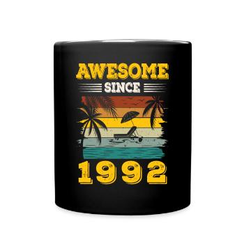 Awesome seit 1992 Vintage Geburtstagsgeschenk - Tasse einfarbig - Schwarz - Vorne