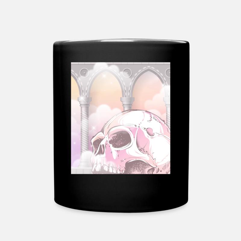 Angelcore Ästhetik Gothic Totenkopf Goth - Tasse einfarbig - Schwarz