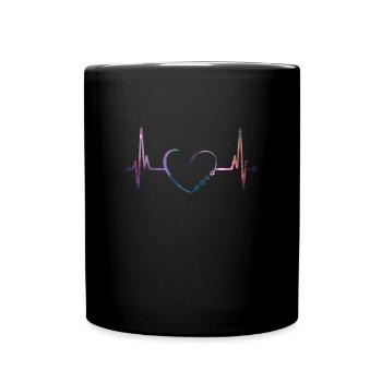 Heartbeat Dogs Paws Fréquence - Dictons pour chiens - Mug uni - noir - Devant