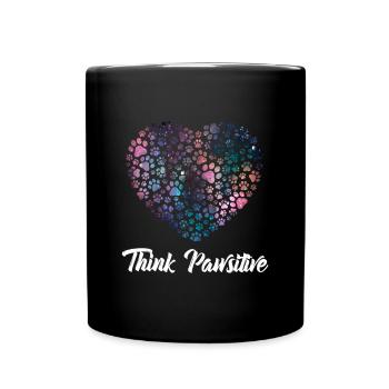 Think Positive ( Pawsitiv ) Dog Heart - Dictons pour chiens - Mug uni - noir - Devant