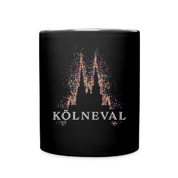 Kölner Dom Köln Kölle Karneval Cologne Colonia - Tasse einfarbig - Schwarz - Vorne