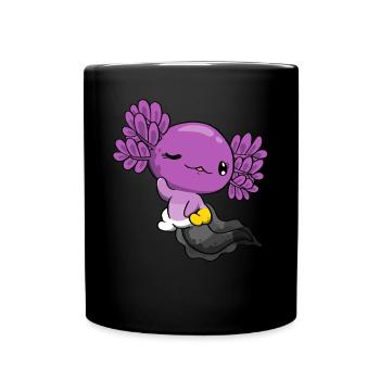 Monosexual Pride Kawaii Axolotl Monosexual Fl - Mug uni - noir - Devant