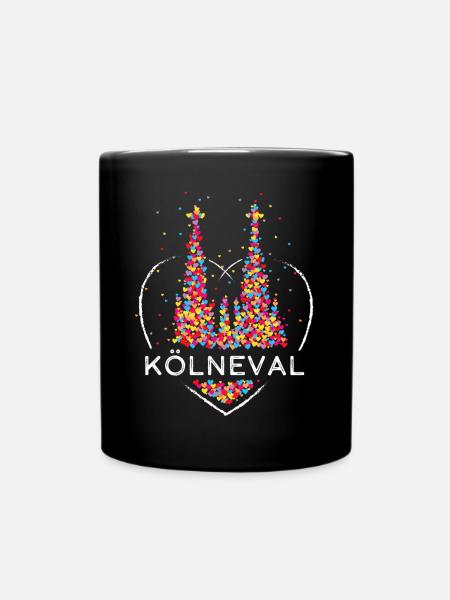 Kölner Dom Köln Karneval Kölner Fasching Konfetti - Tasse einfarbig - Schwarz
