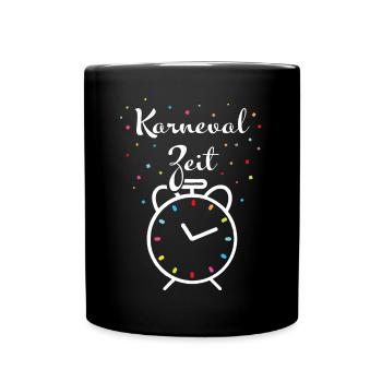 Karneval Fasching 11.11uhr Konfetti Karnevalist - Tasse einfarbig - Schwarz - Vorne
