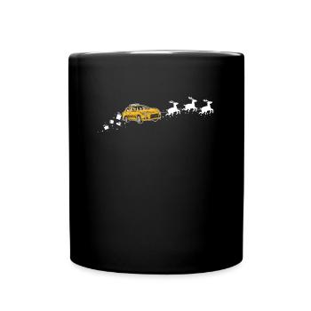 Taxi Weihnachtsmann Weihnachtsschlitten - Funny - Tasse einfarbig - Schwarz - Vorne
