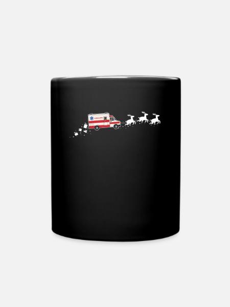 Krankenwagen Weihnachtsmann Weihnachtsschlitten - - Tasse einfarbig - Schwarz