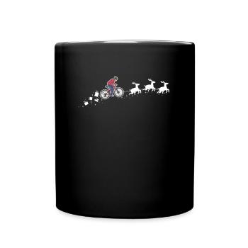 Mountain Bike Christmas Sleigh - Funnier - Full Colour Mug - black - Front