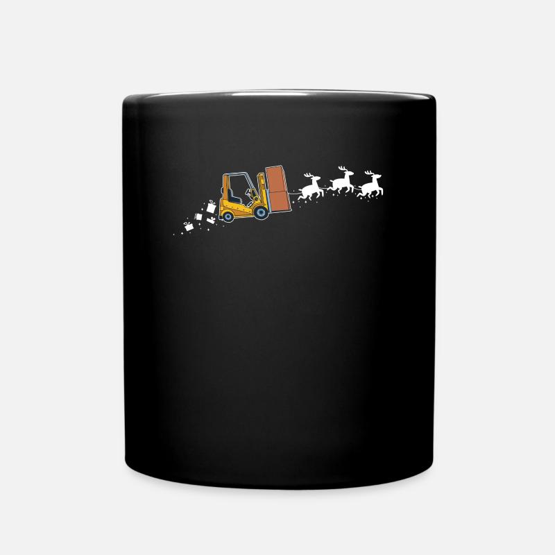 Gabelstapler Santa Weihnachtsschlitten - Funny - Tasse einfarbig - Schwarz