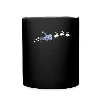 Grue Santa Claus Traîneau de Noël - Drôle - Mug uni - noir - Devant
