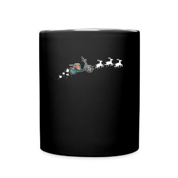 Scooter Santa Christmas Sleigh - Drôle de Scooter - Mug uni - noir - Devant