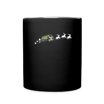 Recycling Truck Santa Weihnachtsschlitten - Funny - Tasse einfarbig - Schwarz - Vorne
