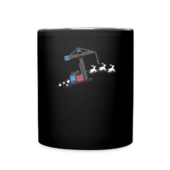 Grue Santa Claus Traîneau de Noël - Drôle - Mug uni - noir - Devant