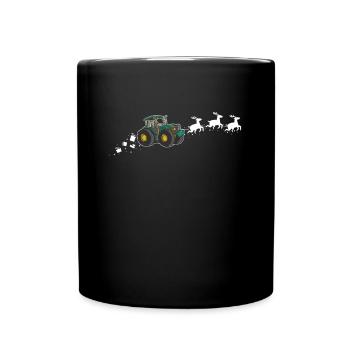 Tractor Santa Claus Sleigh - Funny - Full Colour Mug - black - Front