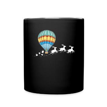 Balloon Santa Claus Christmas Sleigh - Funny - Full Colour Mug - black - Front
