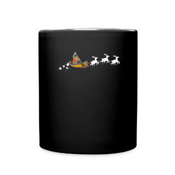Canoe Santa Claus Sleigh - Funny - Full Colour Mug - black - Front
