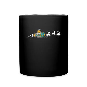Traîneau de Noël sous-marin Père Noël - Drôle - Mug uni - noir - Devant
