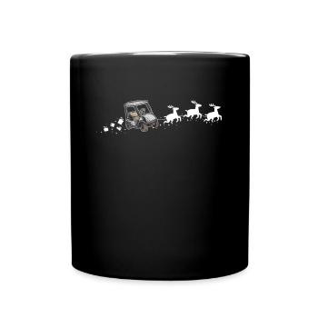 Golf Cart Santa Christmas Sleigh - Funny Golf - Full Colour Mug - black - Front