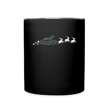Tank Santa Christmas Sleigh - Drôle de Char Noël - Mug uni - noir - Devant