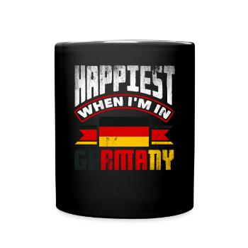 German Germany German Flag Happiest When Im In - Tasse einfarbig - Schwarz - Vorne