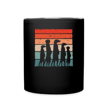 Erdmännchen Retro farbe - Tasse einfarbig - Schwarz - Vorne