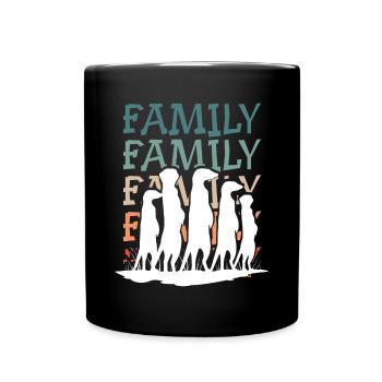 Famille des suricates - Mug uni - noir - Devant