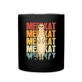Suricates vintage - Mug uni - noir - Devant