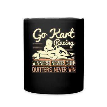 Go Kart Racing Distressed - Full Colour Mug - black - Front