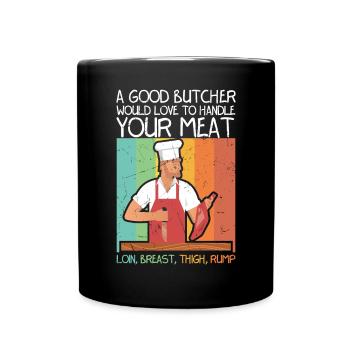 Butchery Always Fresh Meat Vintage Distressed - Full Colour Mug - black - Front