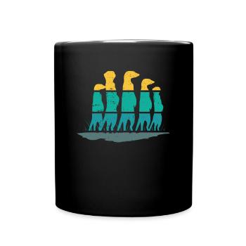 Meerkats Blue And Yellow - Full Colour Mug - black - Front