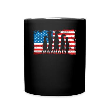 Suricates sur le drapeau américain - Mug uni - noir - Devant