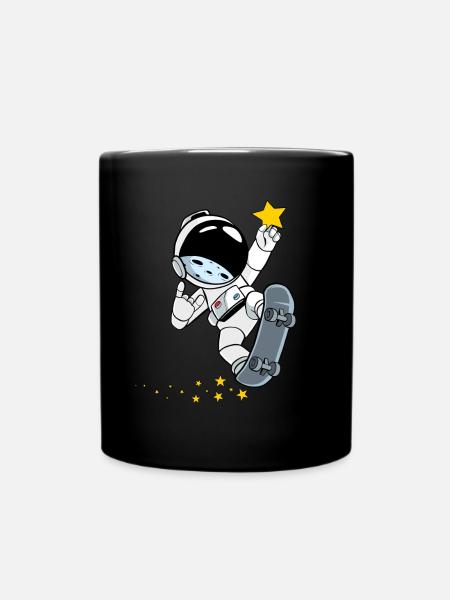 Astronaut Skater Stern - Tasse einfarbig - Schwarz