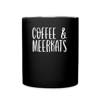 Café et suricates - Mug uni - noir - Devant