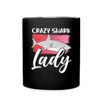 Dame requin folle - Mug uni - noir - Devant
