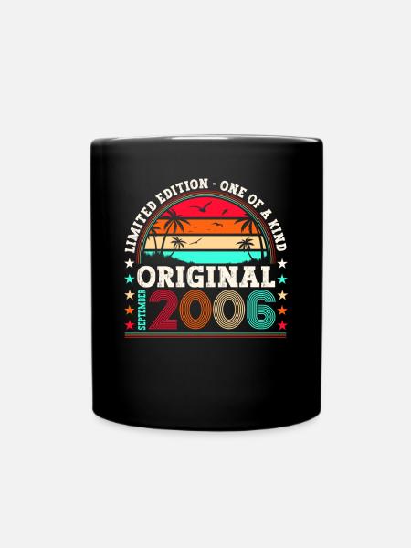 Original September Vintage 2006 Birthday Funny - Full Colour Mug - black