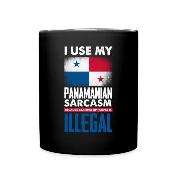 Lustiges Panama Panamaer Panamaerin Geschenk - Tasse einfarbig - Schwarz - Vorne