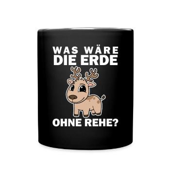 Tierschutz Tierschützer Umweltschutz Reh - Tasse einfarbig - Schwarz - Vorne
