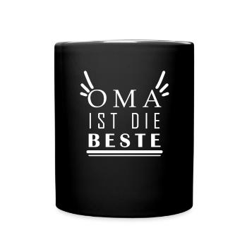 Oma ist die Beste - Tasse einfarbig - Schwarz - Vorne