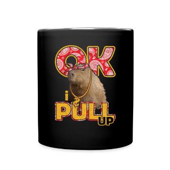 Hip Hop OK I PULL UP Wasserschwein - Tasse einfarbig - Schwarz - Vorne