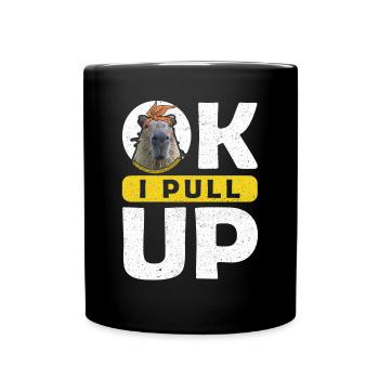 OK I PULL UP capybara - Full Colour Mug - black - Front
