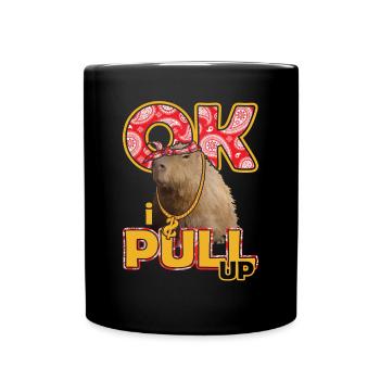 Hip Hop OK I PULL UP Wasserschwein - Tasse einfarbig - Schwarz - Vorne