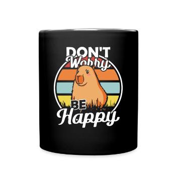 Dont Worry be Capy Wasserschwein - Full Colour Mug - black - Front